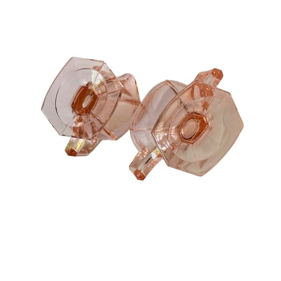 Antique Heisey #354 Flamingo Pink Depression Glass Cream & Sugar Set - Picture 6 of 8